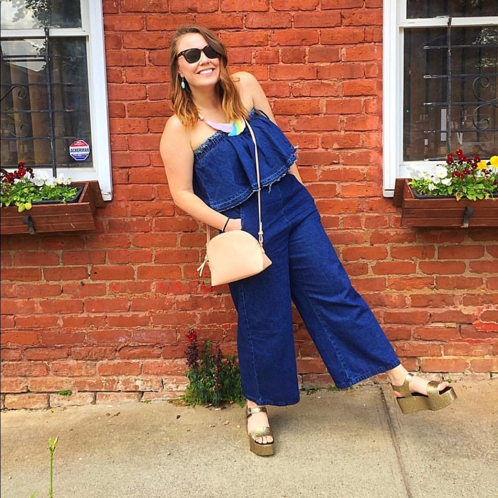 Anthropologie Blue Denim Jumpsuit